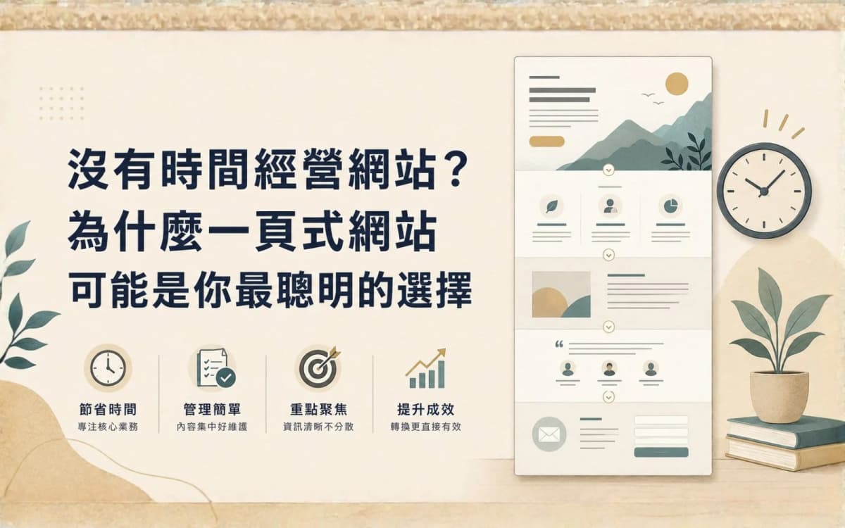 沒有時間經營網站?為什麼一頁式網站可能是你最聰明的選擇